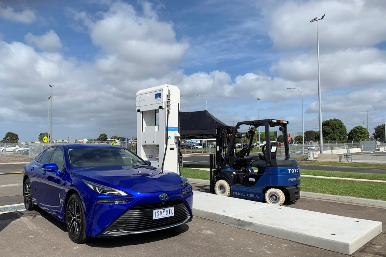 A hydrogen refuelling unveiled by Toyota at its former Melbourne factory in car plant in 2021. Photo: AAp