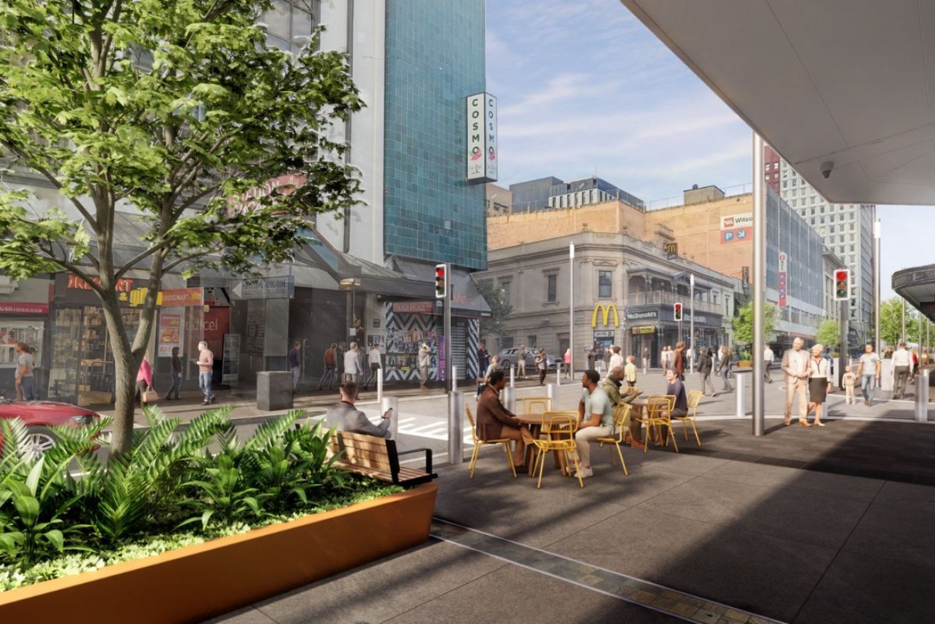 The proposed vision of Hindley Street upgrades. This picture: Adelaide City Council
