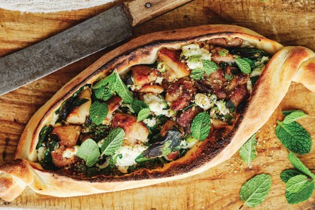 Chicken, ricotta and spinach pide