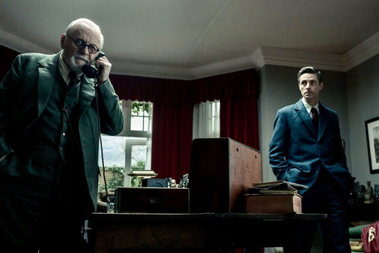 Anthony Hopkins as Sigmund Freud and Matthew Goode as CS Lewis in 'Freud's Last Session'. Photo: Sharmill Films