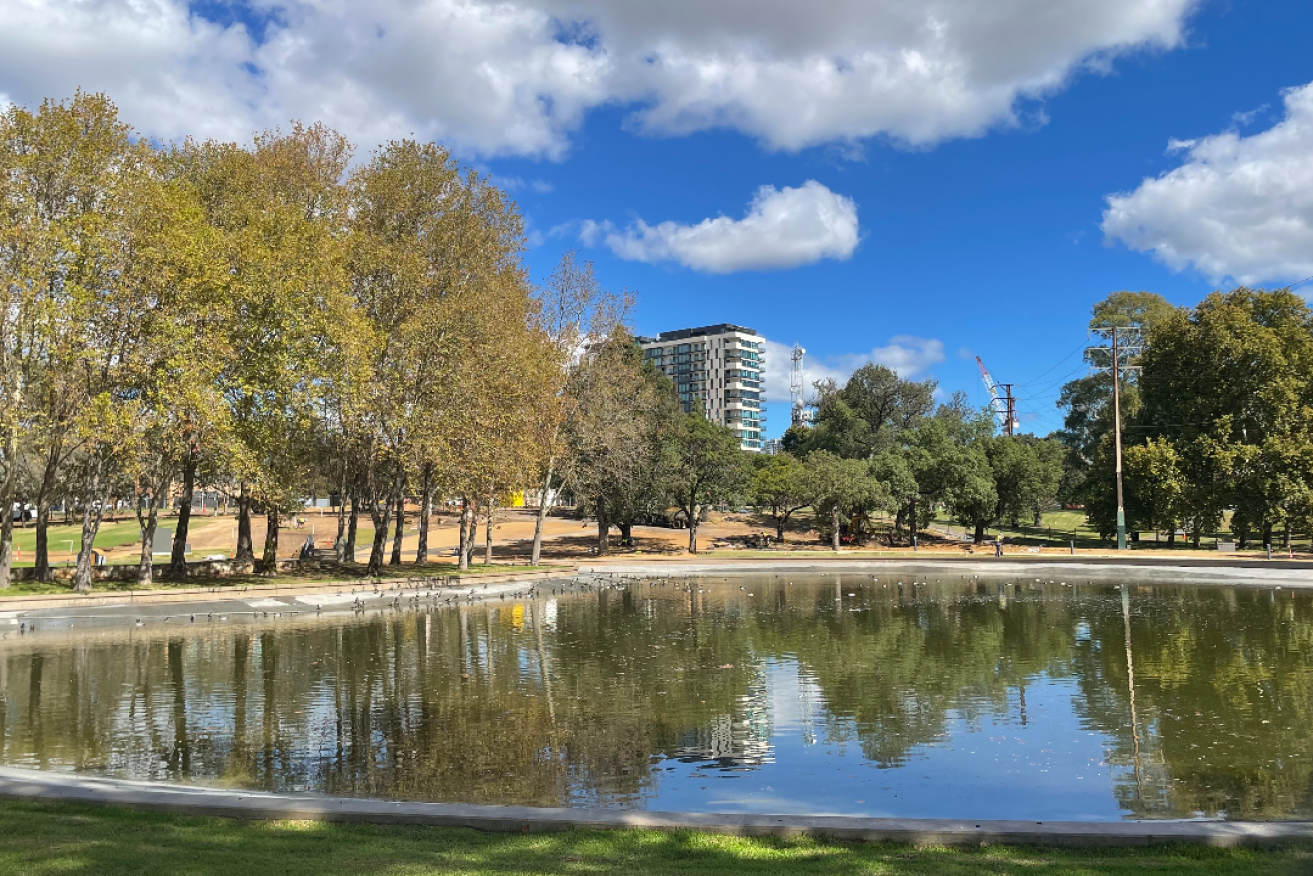Rymill Park lake upgrades are almost complete and accessible to the public today. Photo: Helen Karakulak/InDaily.