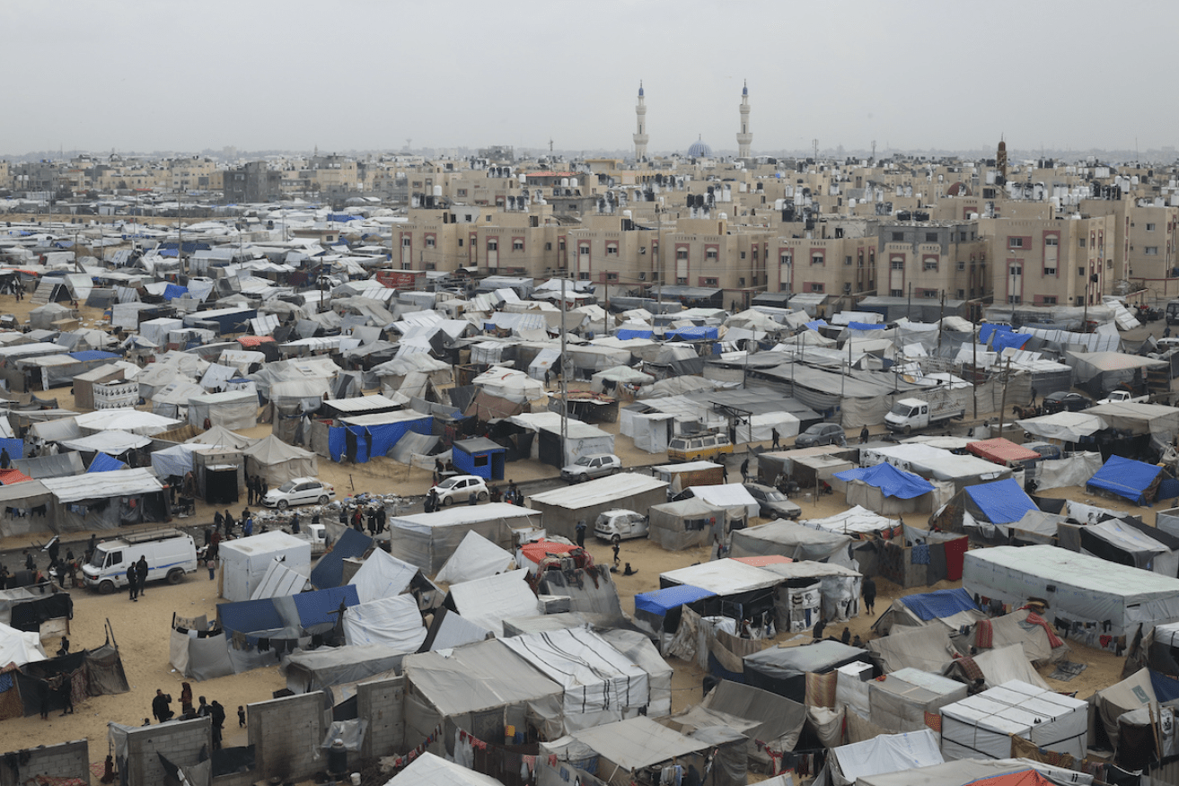 A Rafah tent camp housing Palestinians displaced by the Israeli offensive in Gaza. Photo: AP 