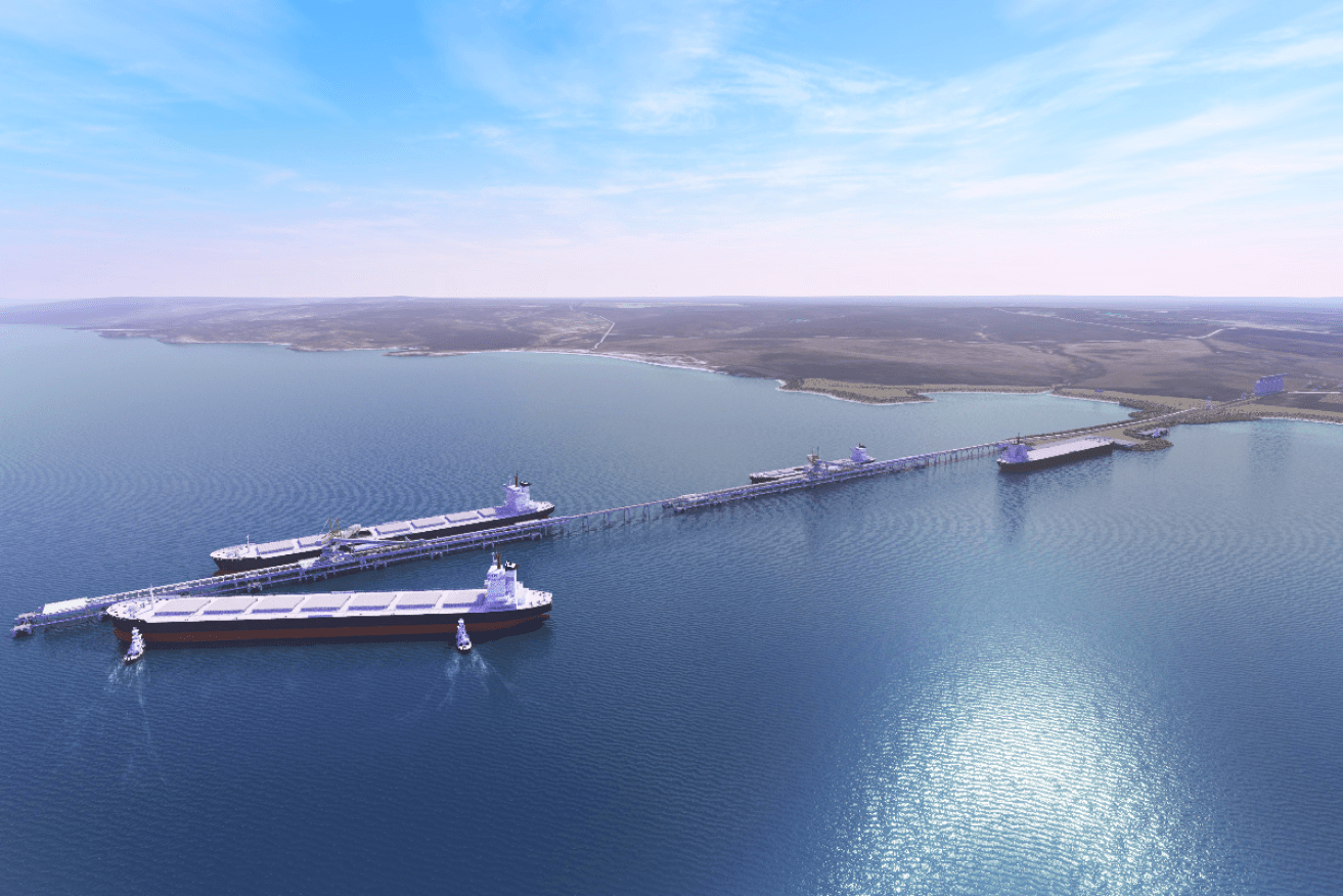 A proposed deep-sea port at Cape Hardy. Image: Iron Road