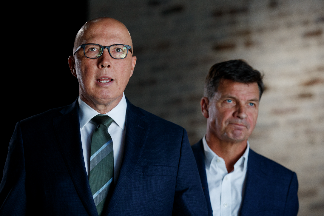 Opposition leader Peter Dutton and Shadow Treasurer Angus Taylor. Photo: Nikki Short/AAP 