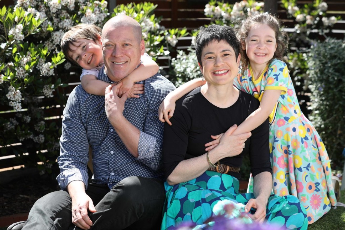 Janet Anderson with her husband Dave Khafagi and their children Billy and Ella