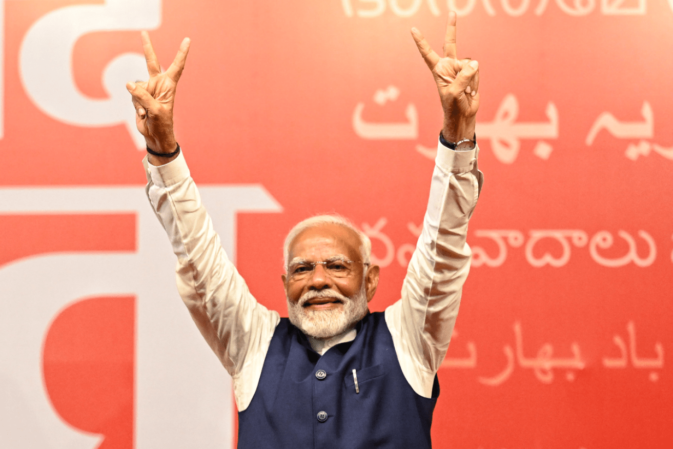 Prime Minister Narendra Modi has claimed a third election win. Photo: Hindustan Times/Sipa USA