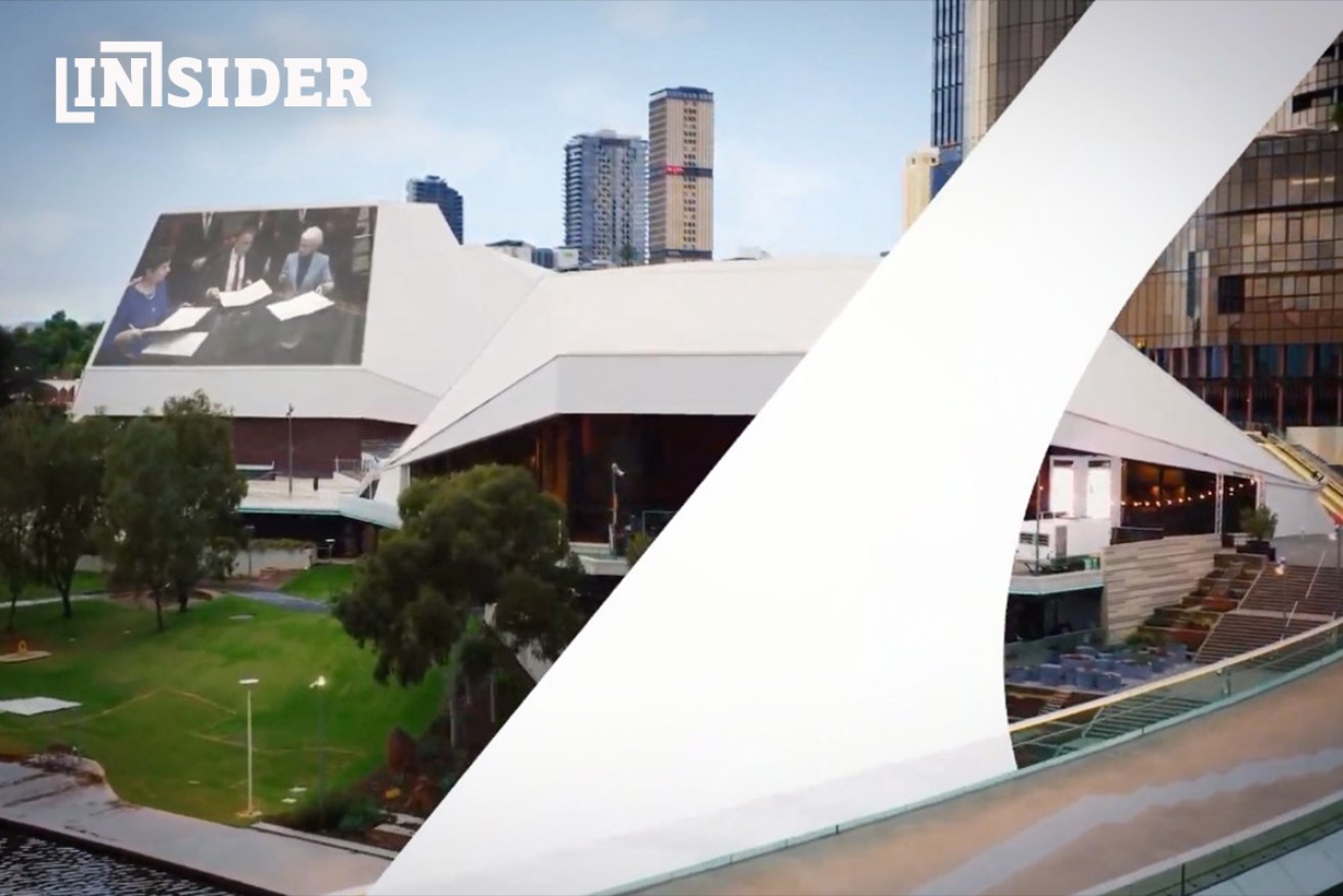 The new Adelaide University logo was in part based off the Adelaide Festival Centre. Photo: Adelaide University