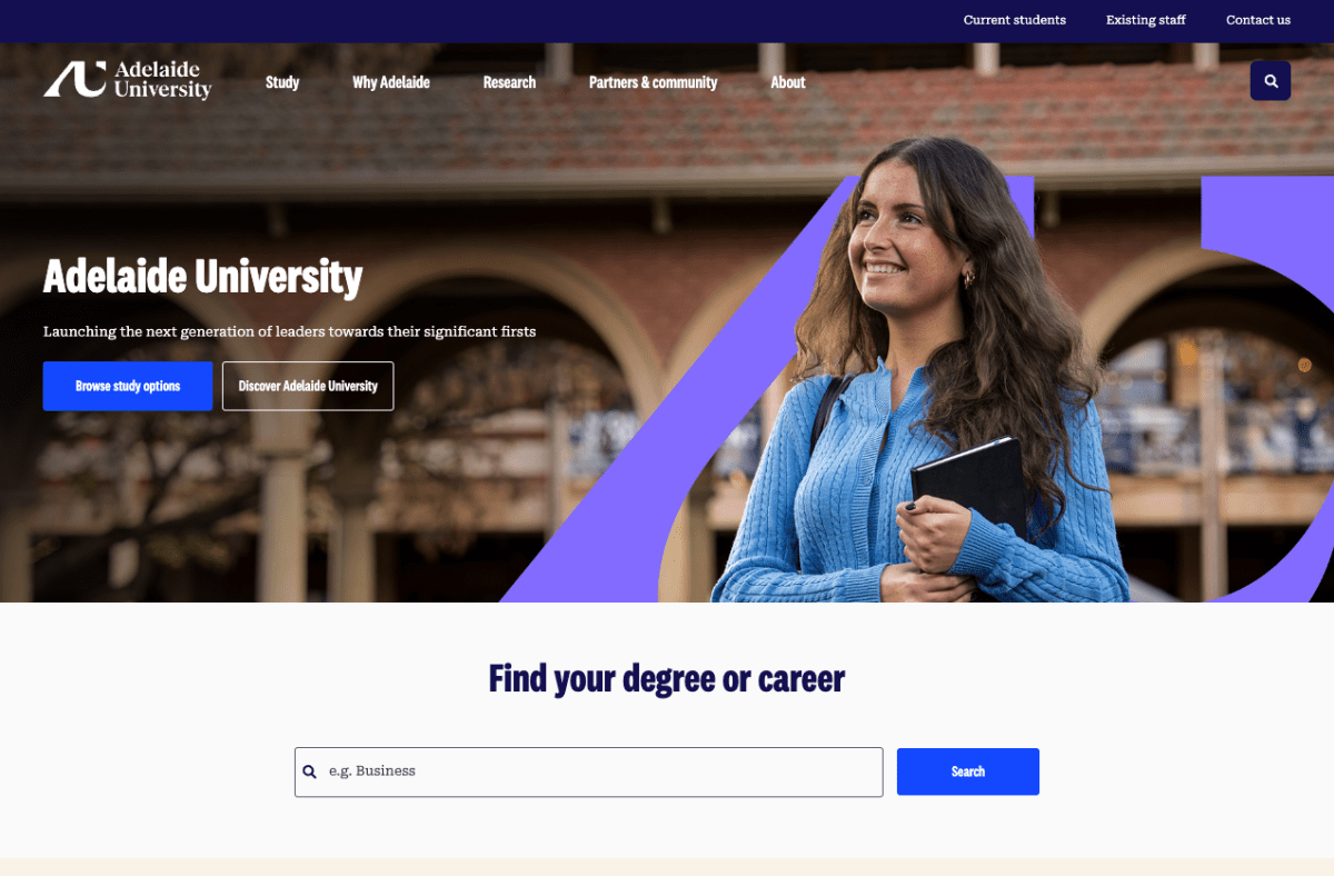 Adelaide University website