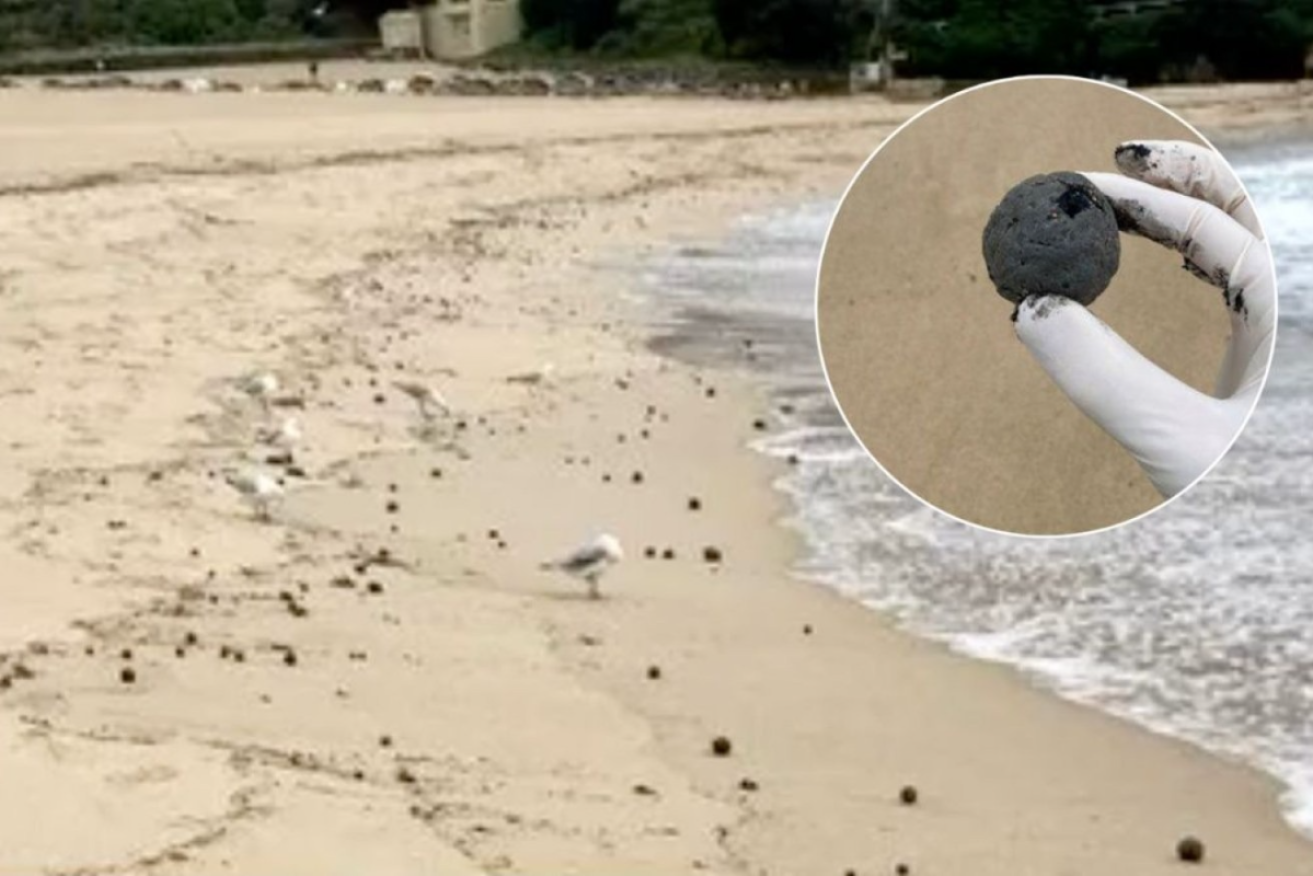Dark spheres have washed ashore at Sydney's Coogee Beach. Photo supplied