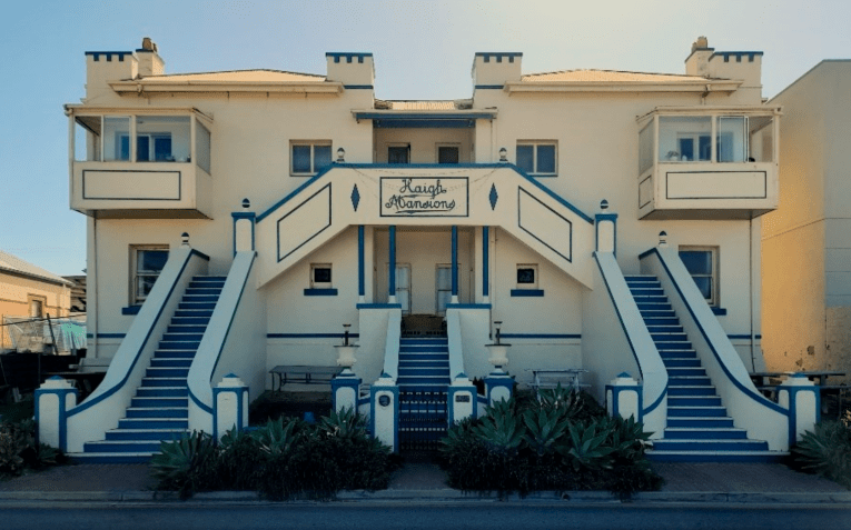 The state heritage listed Haigh Mansions in Henley Beach