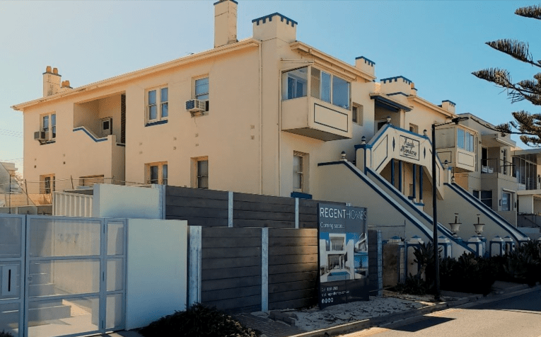 The state heritage listed Haigh Mansions in Henley Beach